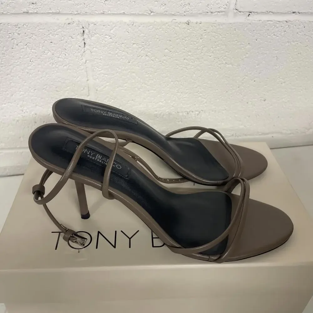 Tony Bianco Olive Metallic Strappy Heeled Sandals